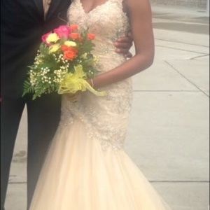 Beautiful ivory sequenced gown Only Worn Once